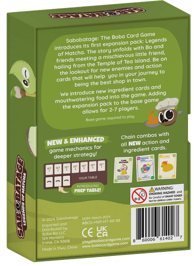 Legends of Matcha - Box Back