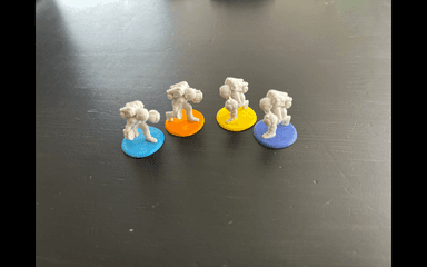 Experiment with tiny miniatures for the space explorators (3D printed)